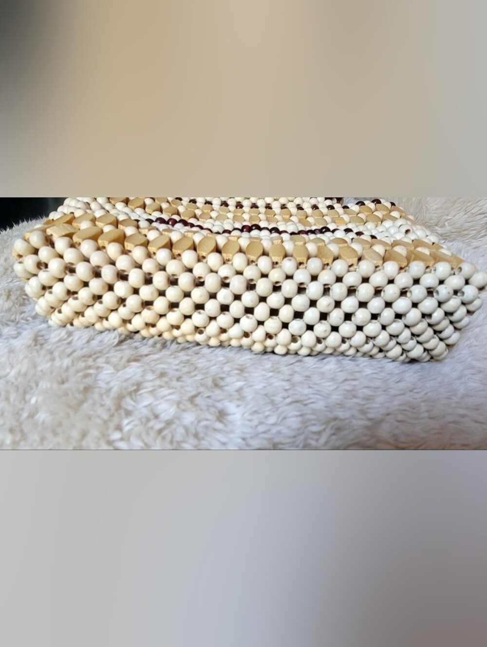 Vintage 1960's Playboy Bunny Wood Beaded Handbag Mint Condition! - Picture 4 of 12